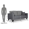 Adorn India Berlin Bricks 3 Seater Sofa (Grey) Martin Plus (3 Year Warranty)