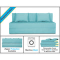 3 Seater Sofa Cum Bed Easy Alyn 5x6 (Aqua Blue)