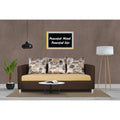 Adorn India Exclusive Two Tone Alita Compact Three Seater Sofa (Brown & Beige)