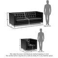 Adorn India Cosmos Leatherette 3-1-1 Sofa Set (Black)