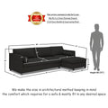 Adorn India Alexander L Shape 7 Seater Sofa Set with Ottoman Puffy RHS (Black) (3 Year Warranty)