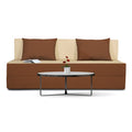3 Seater Sofa Cum Bed Easy (Brown and Beige) (5x6)