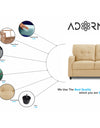 Adorn India Astor 3+1+1 Sofa Set (Beige)