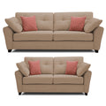 Adorn India Moris 3+2 5 Seater Sofa Sett (Beige) (3 Year Warranty)
