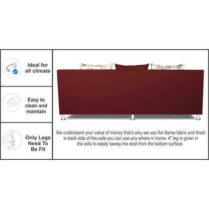 Adorn India Alica Modular Sofa Set(Maroon)