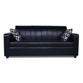 Adorn India Rio Highback Leatherette 3 Seater Sofa (Black) (3 Year Warranty)