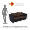 3 Seater Sofa Cum Bed Exclusive Two Tone Straight Line (Brown & Black)
