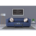 Adorn India Brisco 3 Seater Sofa (Blue), Wood, Foam