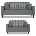 Adorn India Berlin Bricks 3+2 5 Seater Sofa Set (Grey) Martin Plus (3 Year Warranty)