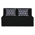 Adorn India Easy Highback Three Seater Sofa Cum Bed Rhombus 5' x 6' (Black) (1 Year Warranty)