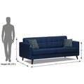 Adorn India Chilly 3 Seater Fabric Sofa (Blue) (3 Year Warranty)