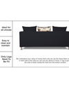 Adorn India Alita 3 Seater Compact Sofa (Black)