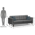 Adorn India Chilly 3 Seater Fabric Sofa Set (Grey) (3 Year Warranty)