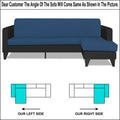 Adorn India Aladra L Shape Decent 5 Seater Sofa Set RHS (Blue & Black) (3 Year Warranty)