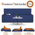 Adorn India Easy Treno 3 Seater Sofa Cum Bed Sit & Sleep Perfect for Guest, Colour Blue, 6'x6'