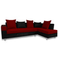 Adorn India Adillac 5 Seater Corner Sofa (Maroon & Black)