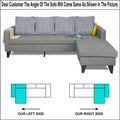 Adorn India Chandler Stripes L Shape 5 Seater Sofa Set RHS (Grey) (3 Year Warranty)
