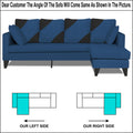 Adorn India Denver L Shape 5 Seater Sofa Set RHS (Blue) (3 Year Warranty)