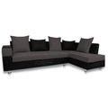 Adorn India adillac 5 Seater Corner Sofa (Right Side, Grey & Black)