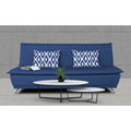 Adorn India Arden 3 Seater Rhombus Sofa Cum Bed Fabric (Blue)