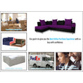 Adorn India Adillac 6 Seater Corner Sofa(Left Side Handle)(Dark Purple & Black)