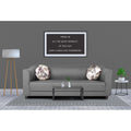 Adorn India Brisco 3 Seater Sofa (Light Grey), Wood, Foam