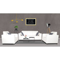 Adorn India Plush Leatherette 3-1-1 Sofa Set (White)