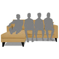 Adorn India Martin L Shape 4 Seater Sofa Set Plain (Left Hand Side (Beige) (3 Year Warranty)