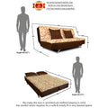 Adorn India Berry 3 Seater Sofa Cum Bed Digitel Print (Brown & Beige)