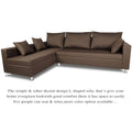 Straight Line L Shape 5 Seater Sofa Set Left Side Handle (Camel)