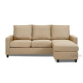 Adorn India Daffodil Three Seater Modular Sofa (Beige), Wood, Foam