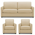 Adorn India Flavio Leatherette 3-1-1 Sofa Set (Beige)