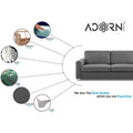 Adorn India Straight line 3 Seater Sofa (New Grey)