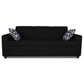 Adorn India Monteno 3 Seater Sofa (Black) (3 Year Warranty)