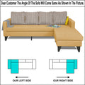Adorn India Chandler Stripes L Shape 5 Seater Sofa Set RHS (Beige) (3 Year Warranty)