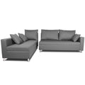 Straight Line 6 seater L Shape Sofa set (Left Side Handle)(Light Grey)