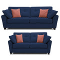 Adorn India Moris 3+2 5 Seater Sofa Set (Blue) (3 Year Warranty)