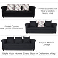 Adorn India Magnum 3 Seater Sofa (Black)
