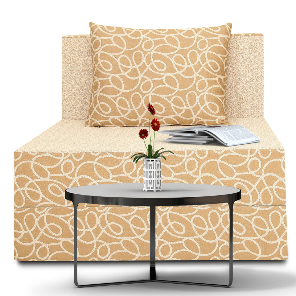 1 Seater Sofa Cum Bed Easy Poly Cotton 3x6 (Beige)