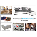 Adorn India Aliana L Shape Leatherette Fabric Sectional 6 Seater Sofa Set RHS (Light Grey and White) (3 Year Warranty)