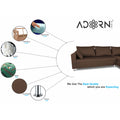 Straight line L Sal Shape Sectional Sofa (Brown)