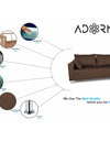 Adorn India Straight line 6 seater L Shape Sofa set (Brown)