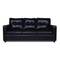 Adorn India Astor Leatherette 3-Person Sofa (Black) (3 Year Warranty)