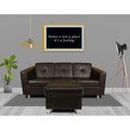 Adorn India Orchid Modular Sofa Set Leatherette (Black)