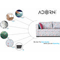 Adorn India Straight line 3 Seater Sofa Cum Bed Floral Digital Print (Blue)