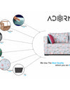 Adorn India Straight line 3 Seater Sofa Cum Bed Digital Print (Blue)