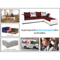 Adorn India Aliana L Shape Leatherette Fabric 6 Seater Sofa Set RHS (Maroon & White) (3 Year Warranty)