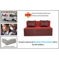 2 Seater Sofa Cum Bed Easy Poly Cotton (Maroon and Black) (4x6)