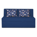 Adorn India Easy Highback Three Seater Sofa Cum Bed Floral 5' x 6' (Blue) (1 Year Warranty)