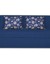 Adorn India Easy Highback Three Seater Sofa Cum Bed Floral 5' x 6' (Blue)